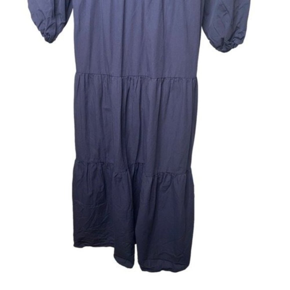 Pomander Place | NEW Navy Mabel Three-quarter Puff Sleeve Maxi Dress Size XS - Picture 5 of 10